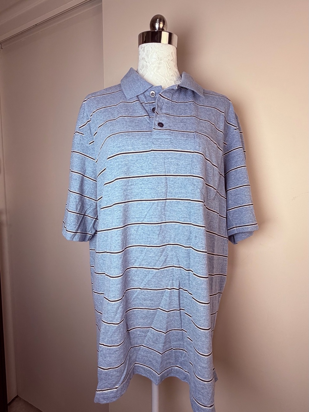 George Light Blue Striped Polo Shirt
